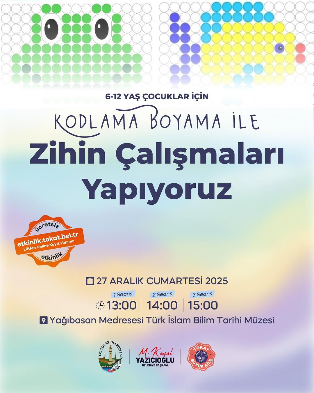 Tokat Belediyesi'nden Kodlama Boyama Etkinliği Duyurusu