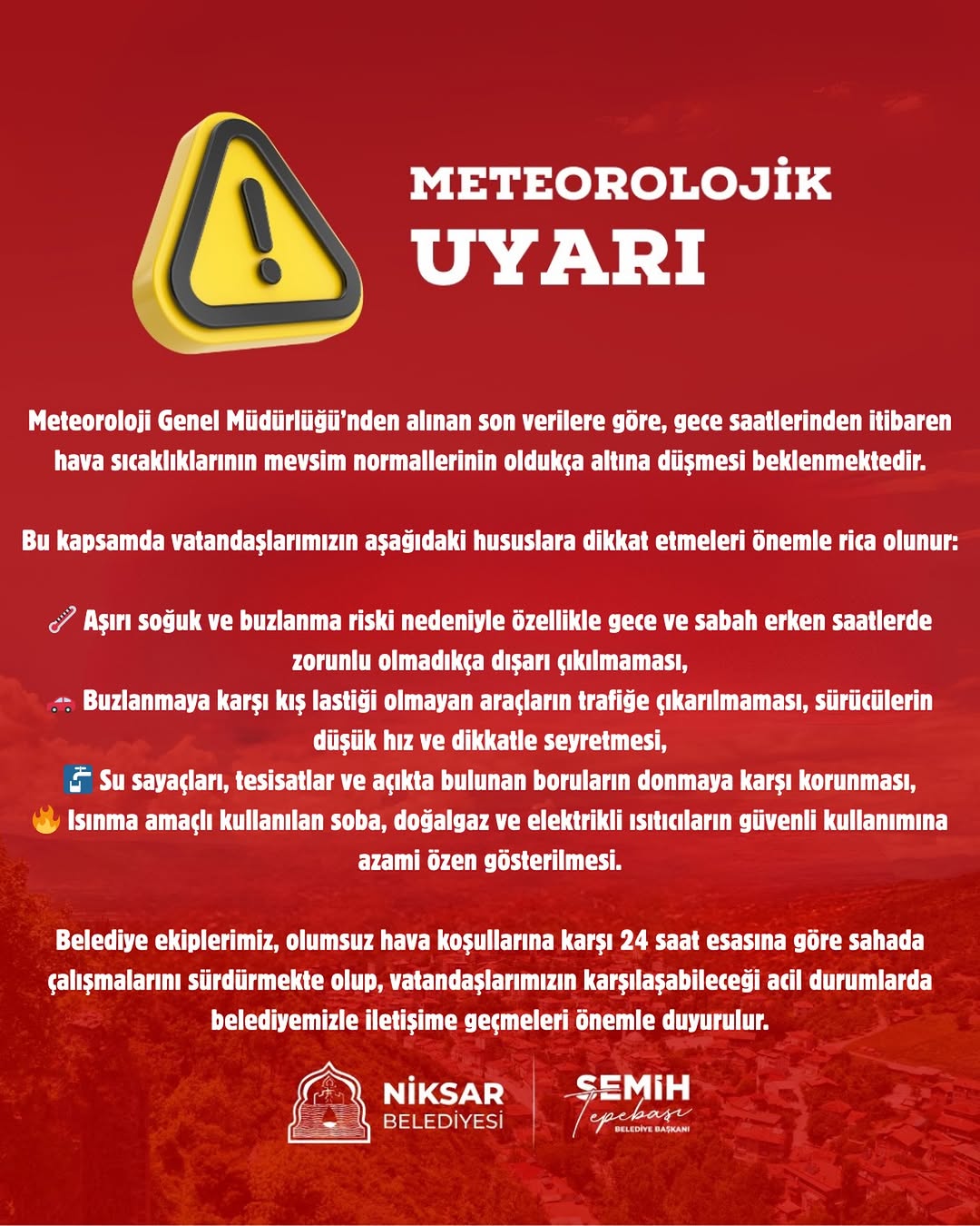 Meteoroloji Genel Müdürlüğü'nden Alınan Son Verilere Göre Hava Sıcaklıklarında Beklenen Düşüş