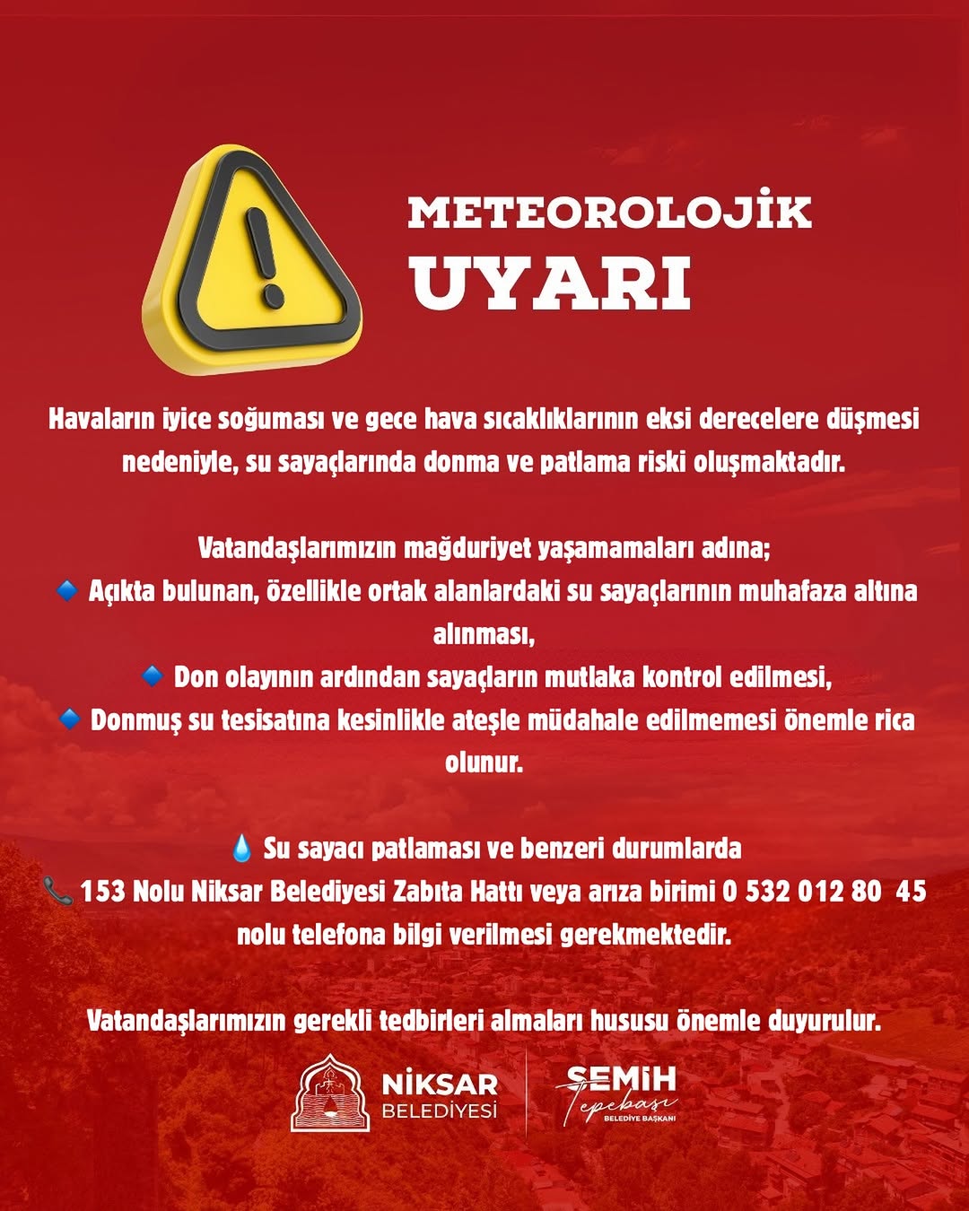 Kış Aylarında Su Sayaçlarındaki Donma ve Patlama Riskine Dikkat!