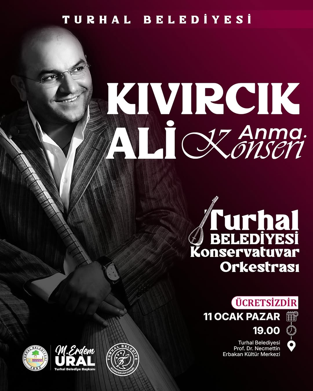 Kıvırcık Ali'yi Anma Konseri Turhal'da Gerçekleşecek