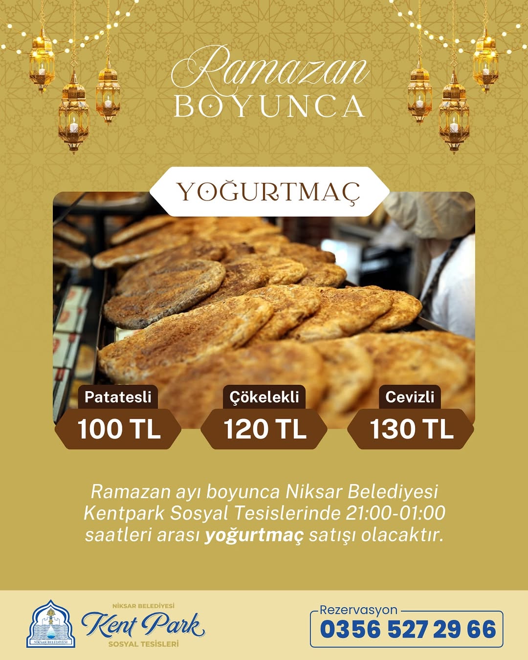 Niksar Belediyesi Kentpark Sosyal Tesislerinde Ramazan Ayına Özel Yoğurtmaç Keyfi