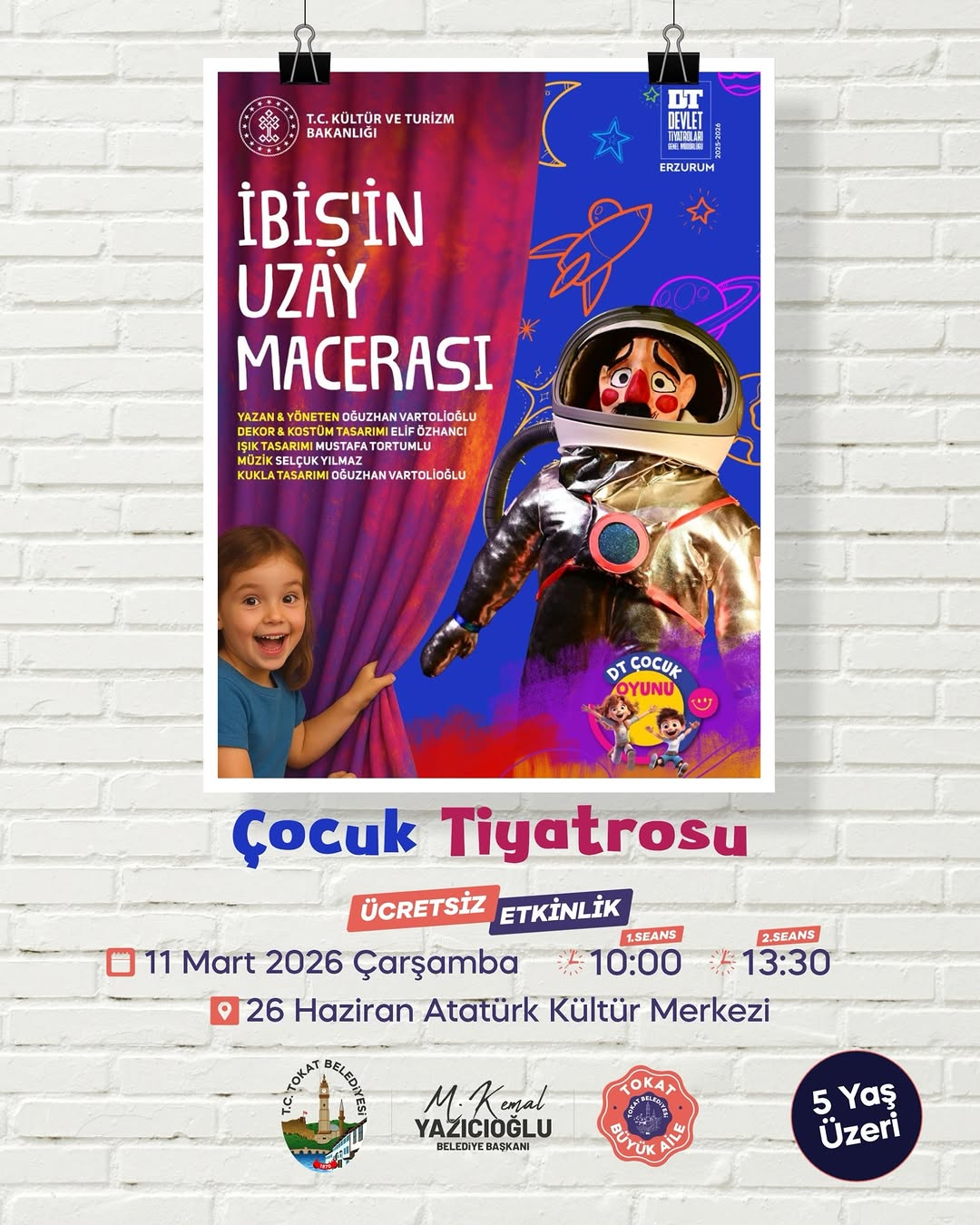 Tokat Belediyesi Çocuk Oyunu Etkinliği: 'İBİŞ’in Uzay Macerası'