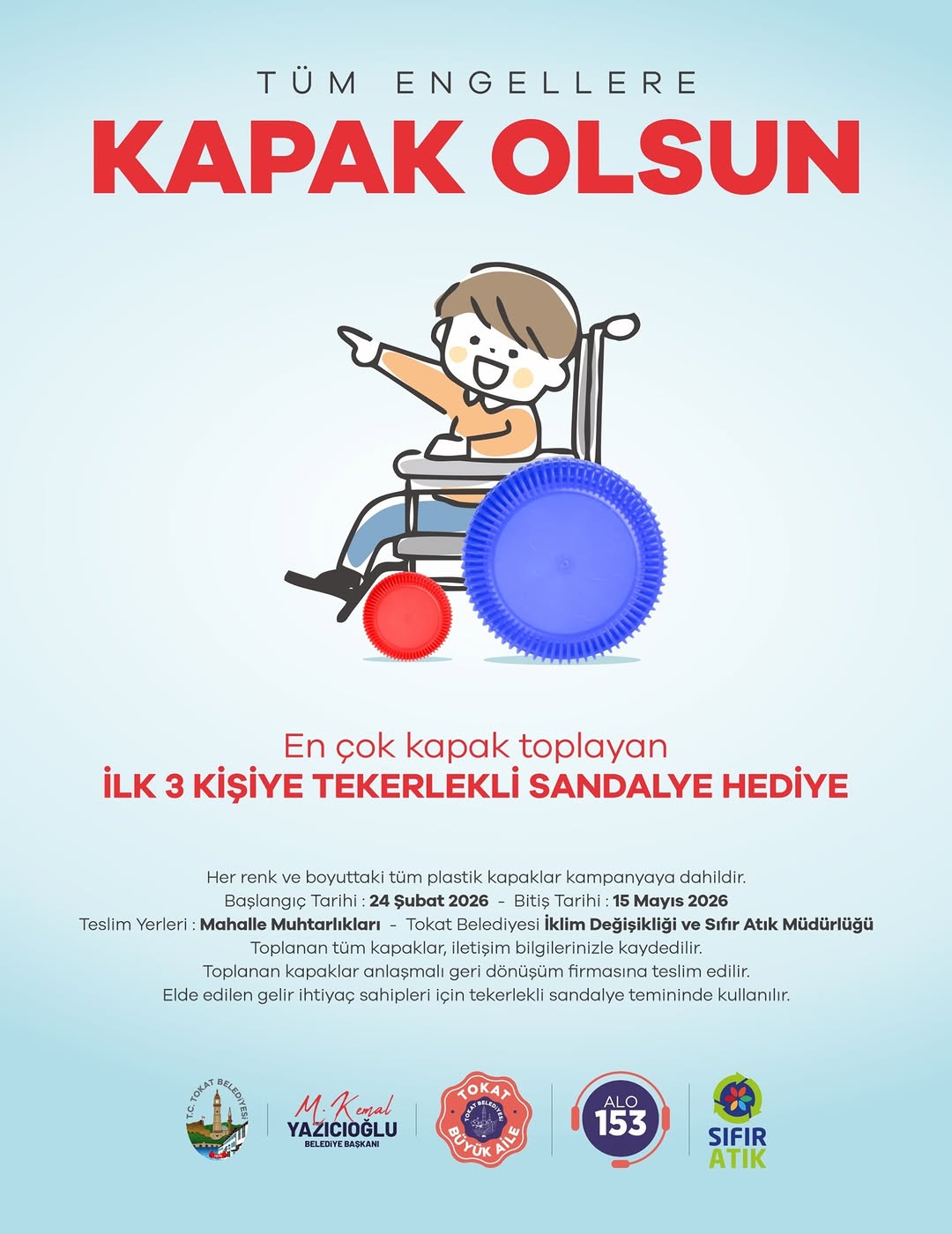 Tokat Belediyesi'nden 'TÜM ENGELLERE KAPAK OLSUN' Kampanyası Devam Ediyor