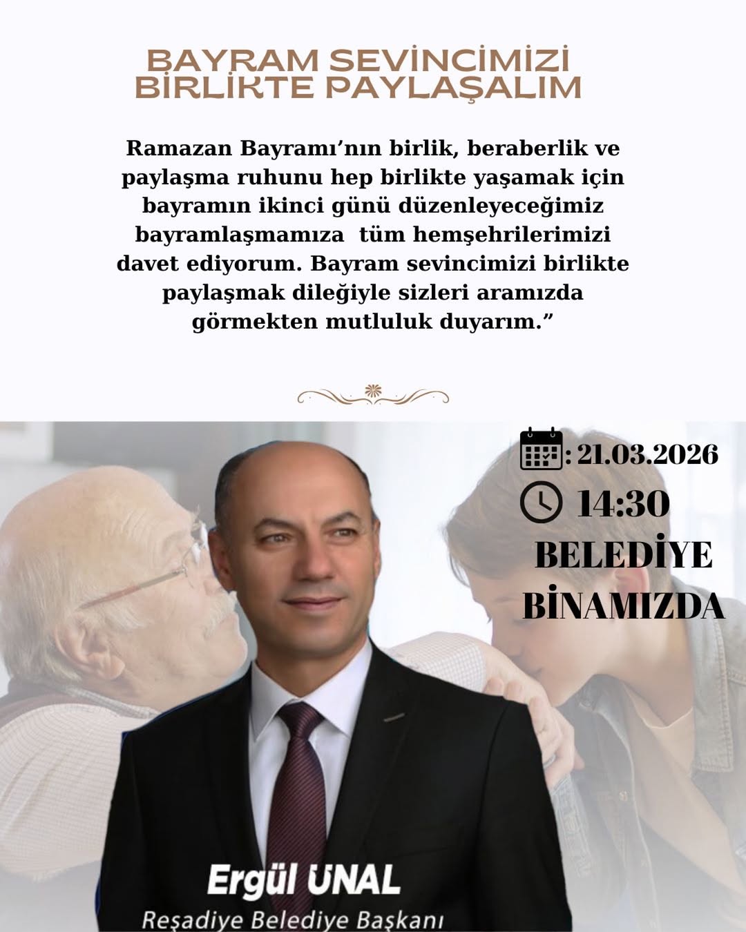Reşadiye Belediyesi'nden Bayramlaşma Daveti