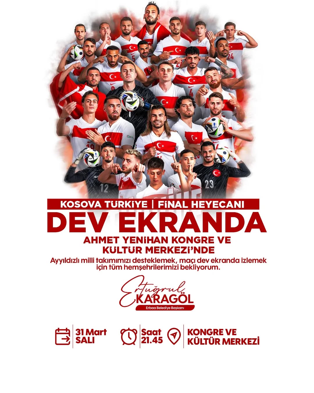 Milli Heyecanı Birlikte Yaşıyoruz: Kosova - Türkiye Maçı Dev Ekranda İzlenecek