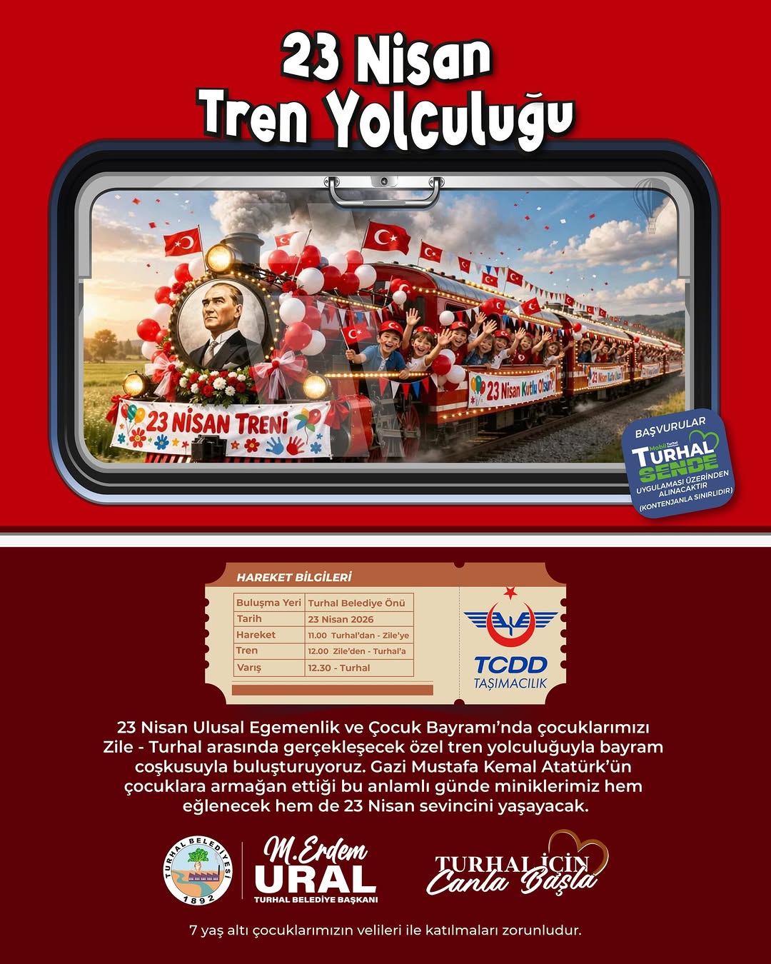 23 Nisan Tren Yolculuğu ile Çocuklarımızı Bayram Coşkusuna Davet Ediyoruz