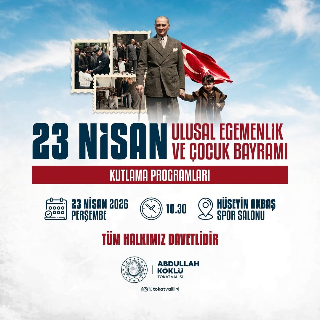 Tokat Valiliği'nden 23 Nisan Kutlama Daveti