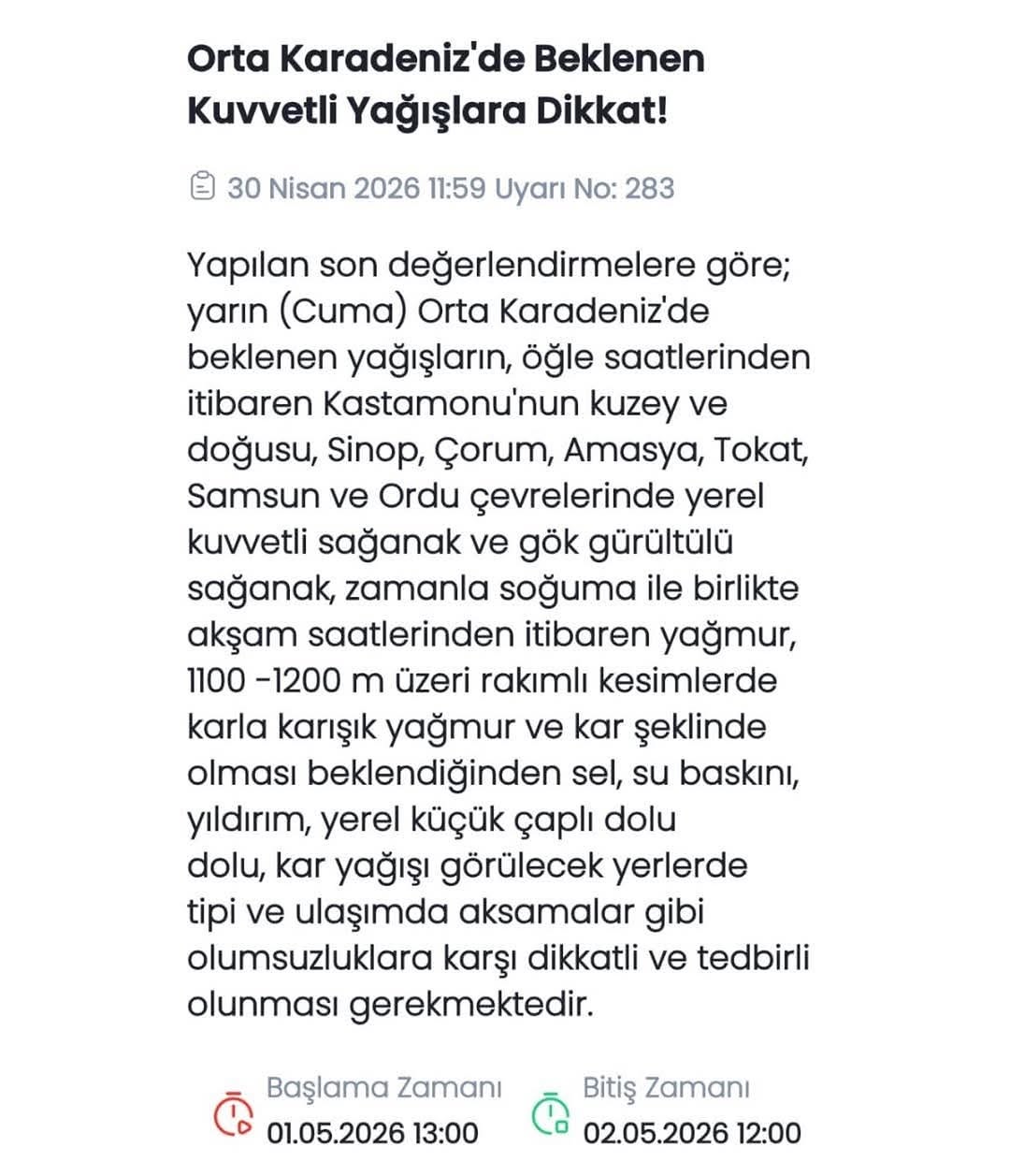 Meteorolojiden Kuvvetli Yağış Uyarısı!