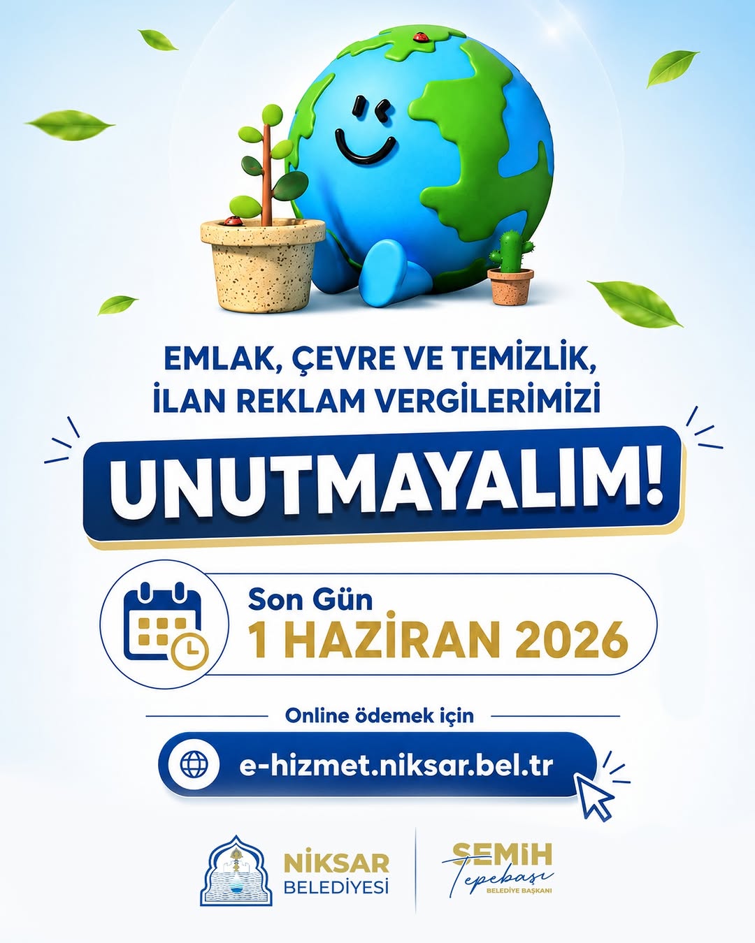Niksar Belediyesinden Vergi Ödeme Hatırlatması