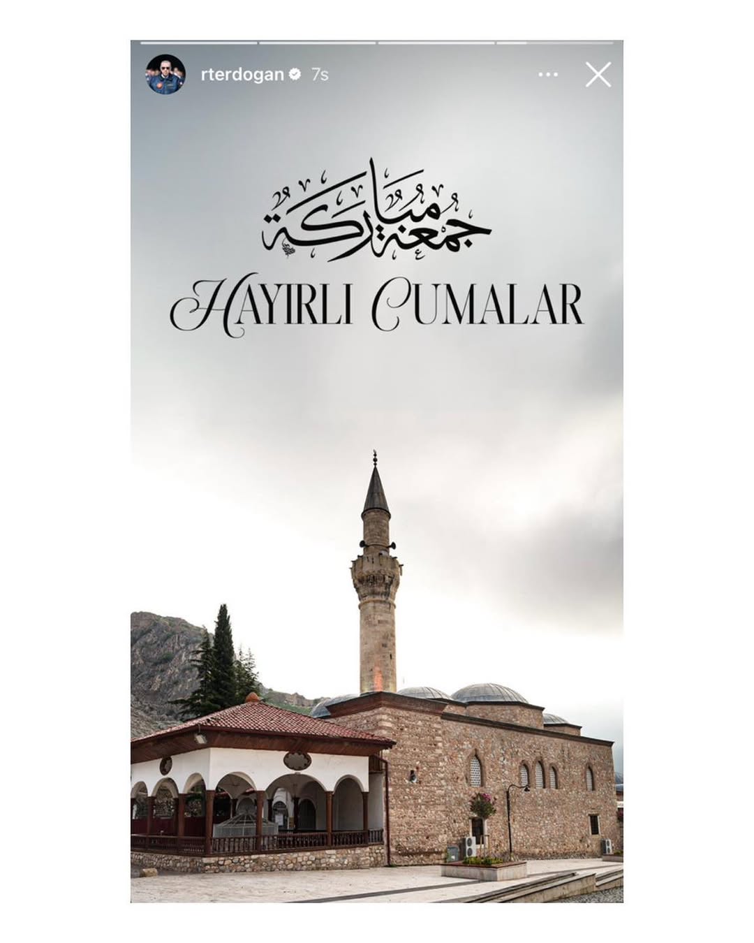 Cumhurbaşkanı Erdoğan'dan Tokat'a Özel Cuma Mesajı