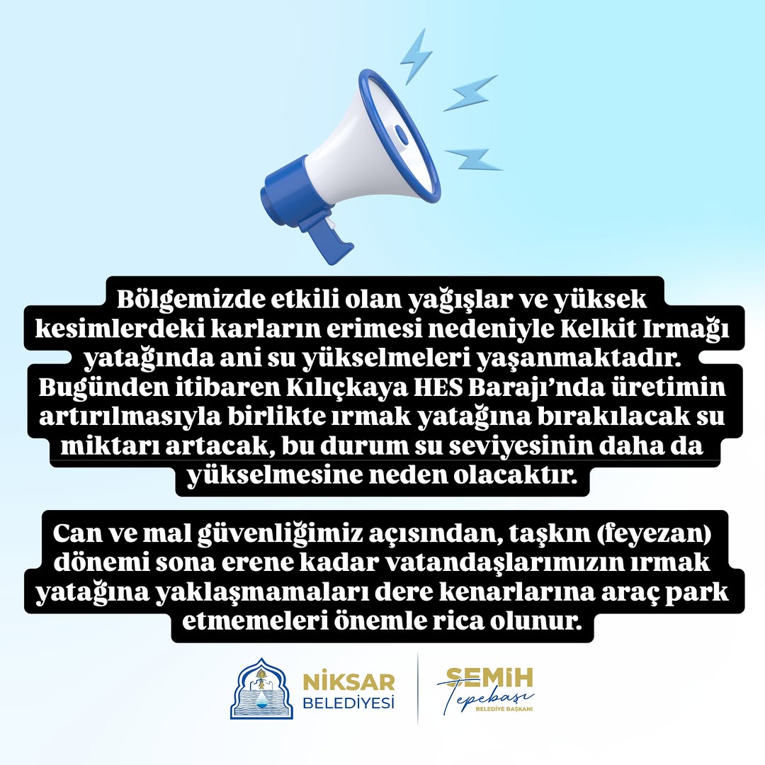 Kelkit Irmağı'nda Su Seviyesi Yükseliyor: Kılıçkaya HES Barajı Etkisi