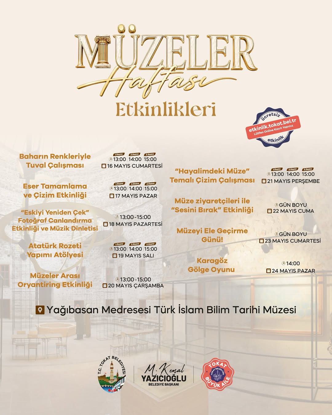 Tokat Belediyesi Müzeler Haftası Etkinlikleri İçin Çocukları Bekliyor