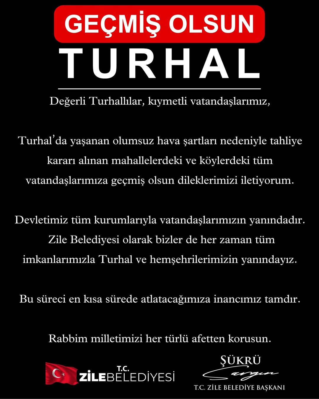 Turhal'a Alınan Geçici Tahliye Kararı