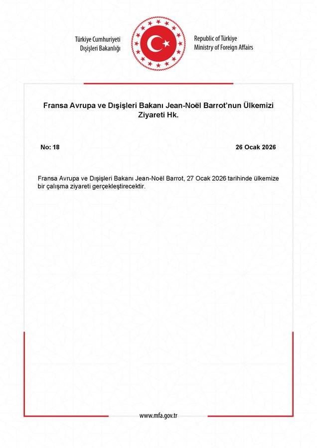 Fransa Bakanı Türkiye'de