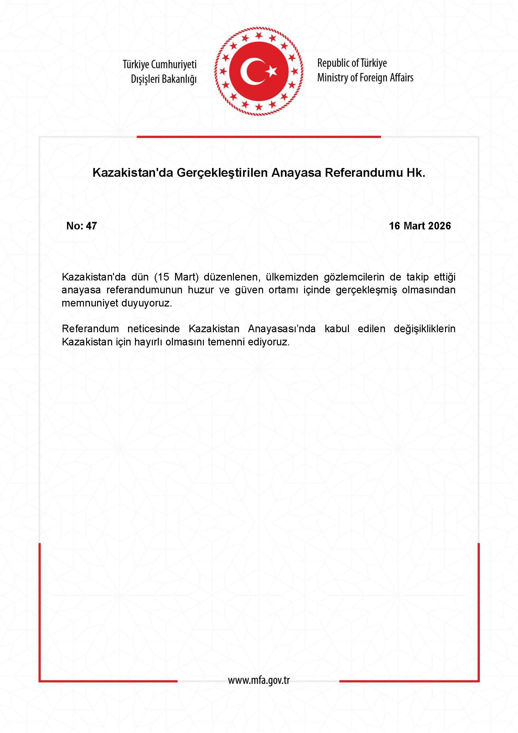 Kazakistan'da Anayasa Referandumu