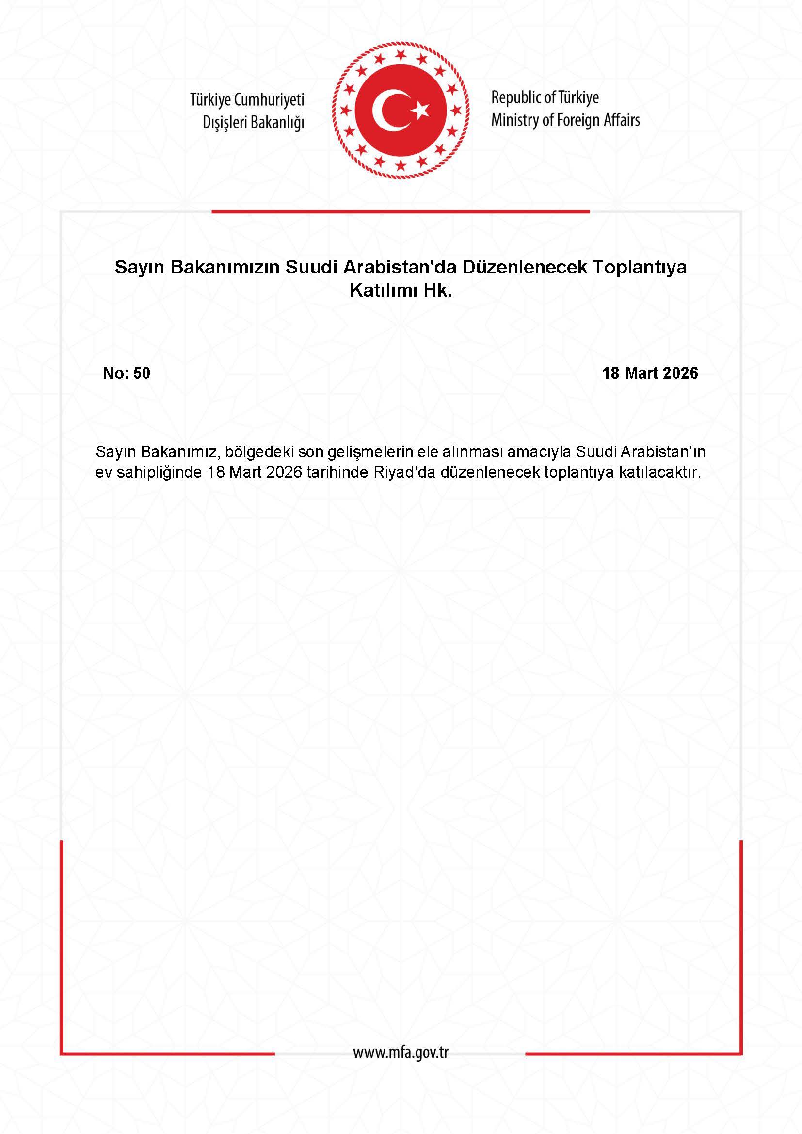 Bakan'ın Suudi Arabistan Ziyareti