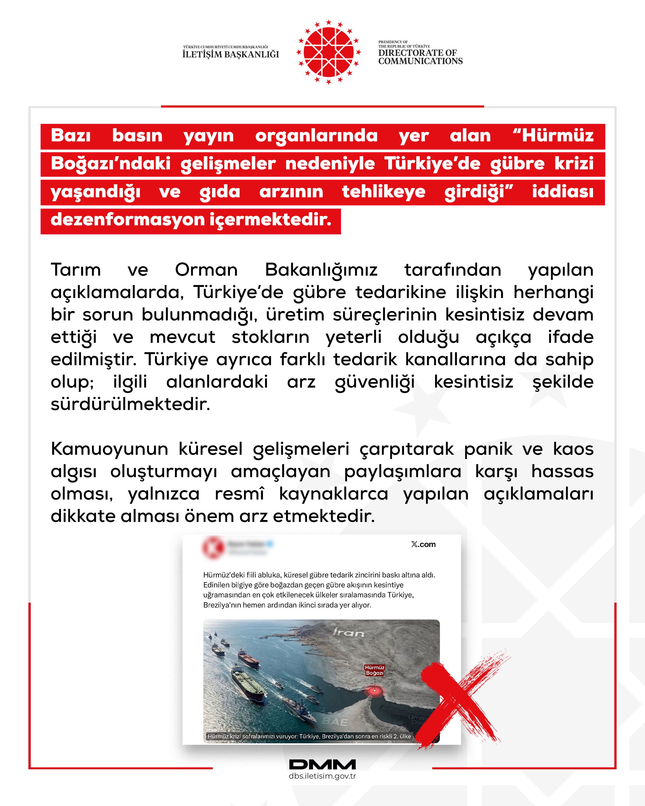 Gübre Krizi İddialarına Yanıt