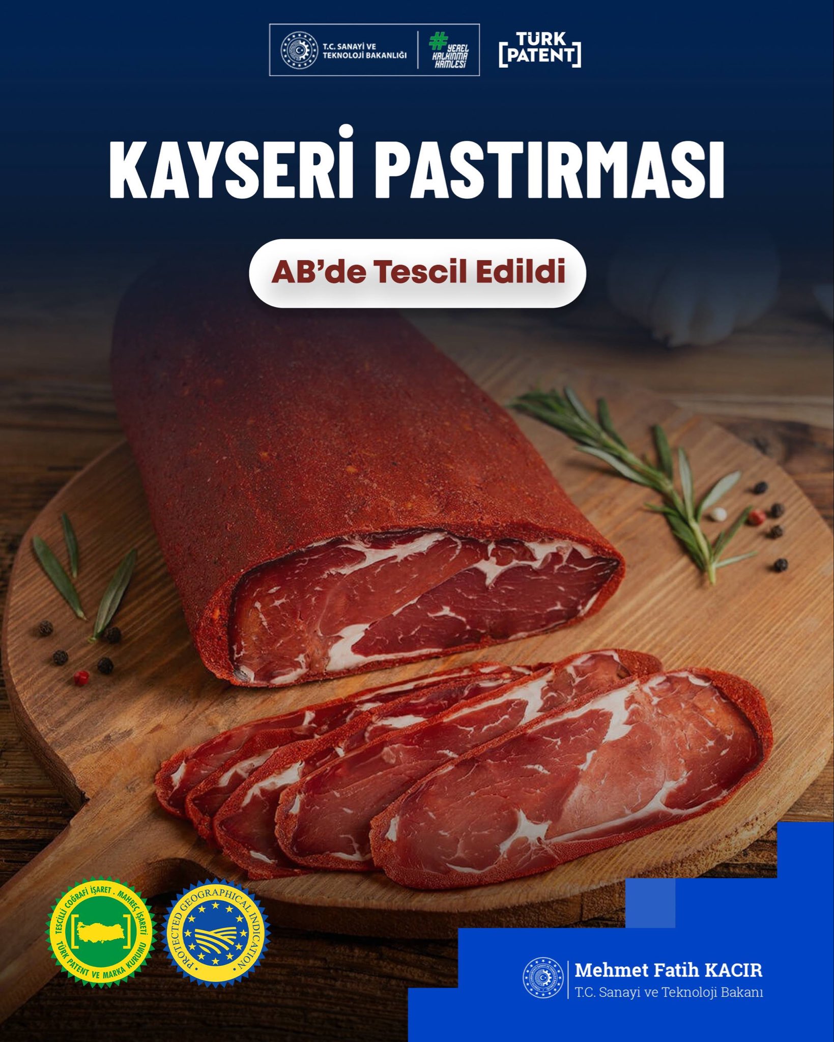 Kayseri Pastırması Tescillendi