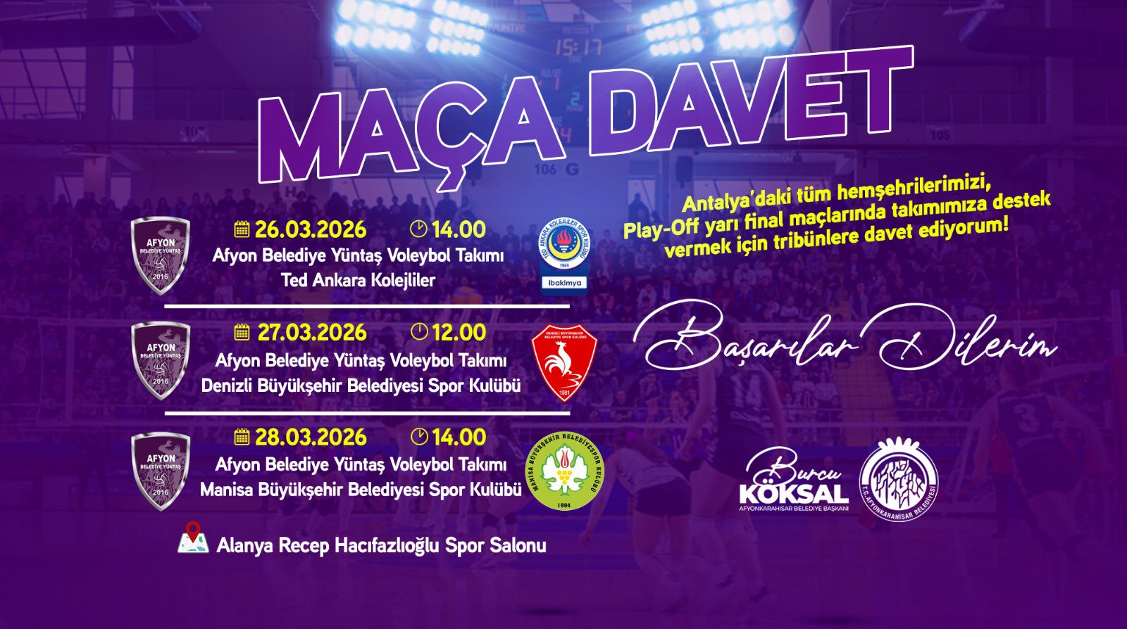 Afyon Kadın Voleybol Takımı Yarı Finalde