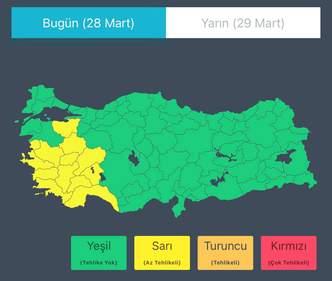 Yoğun Yağış Uyarısı