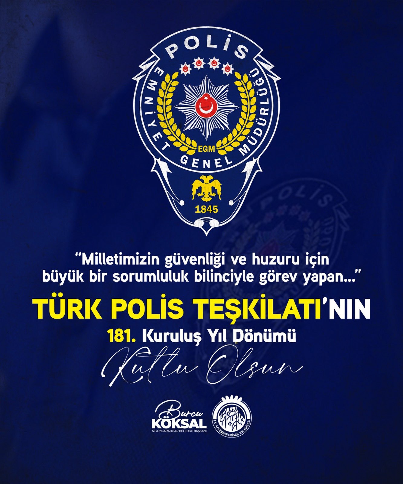 Türk Polis Teşkilatı'nın 181. Yılı Kutlandı