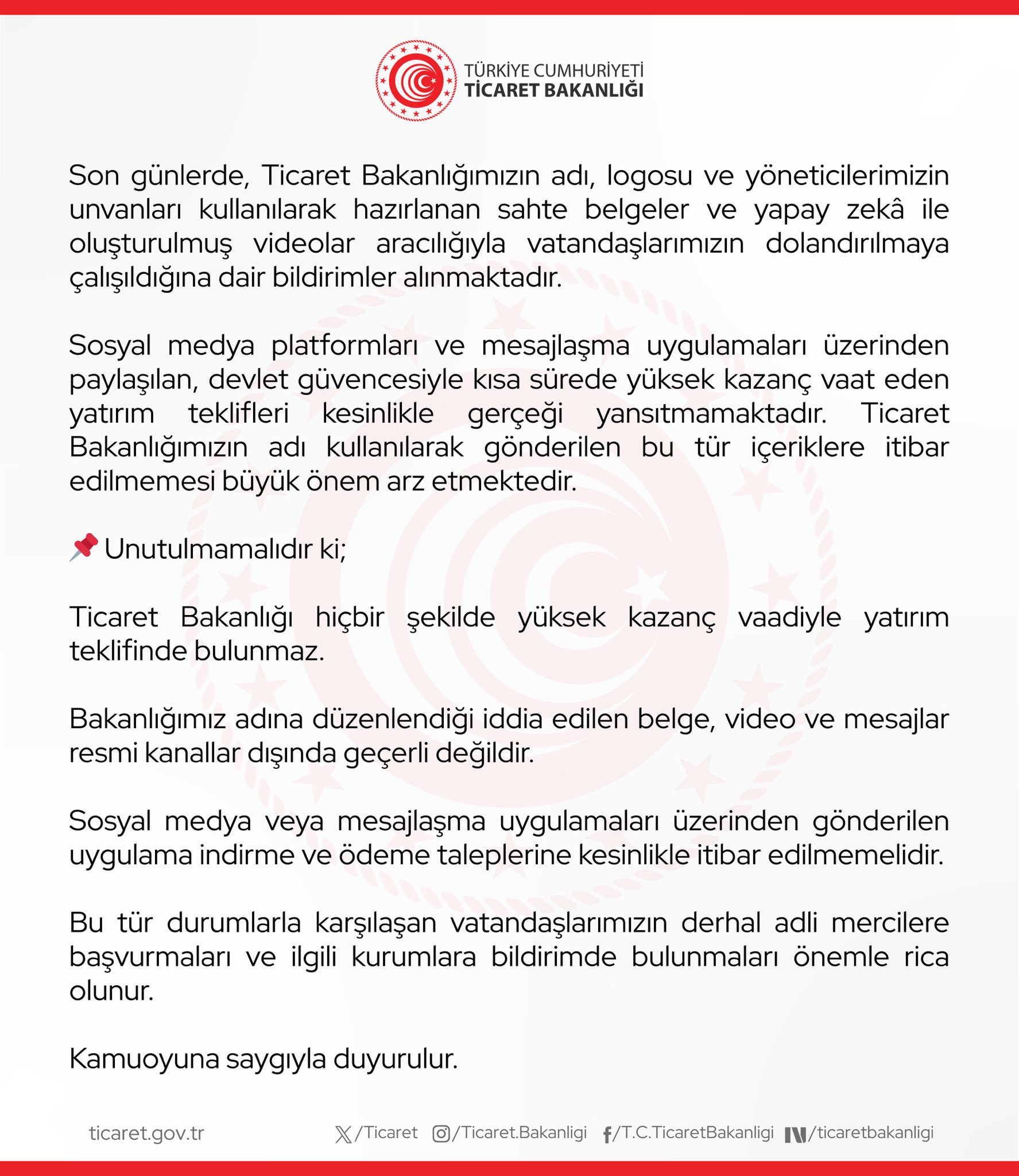 Sahte belgelerle dolandırıcılık uyarısı yapıldı