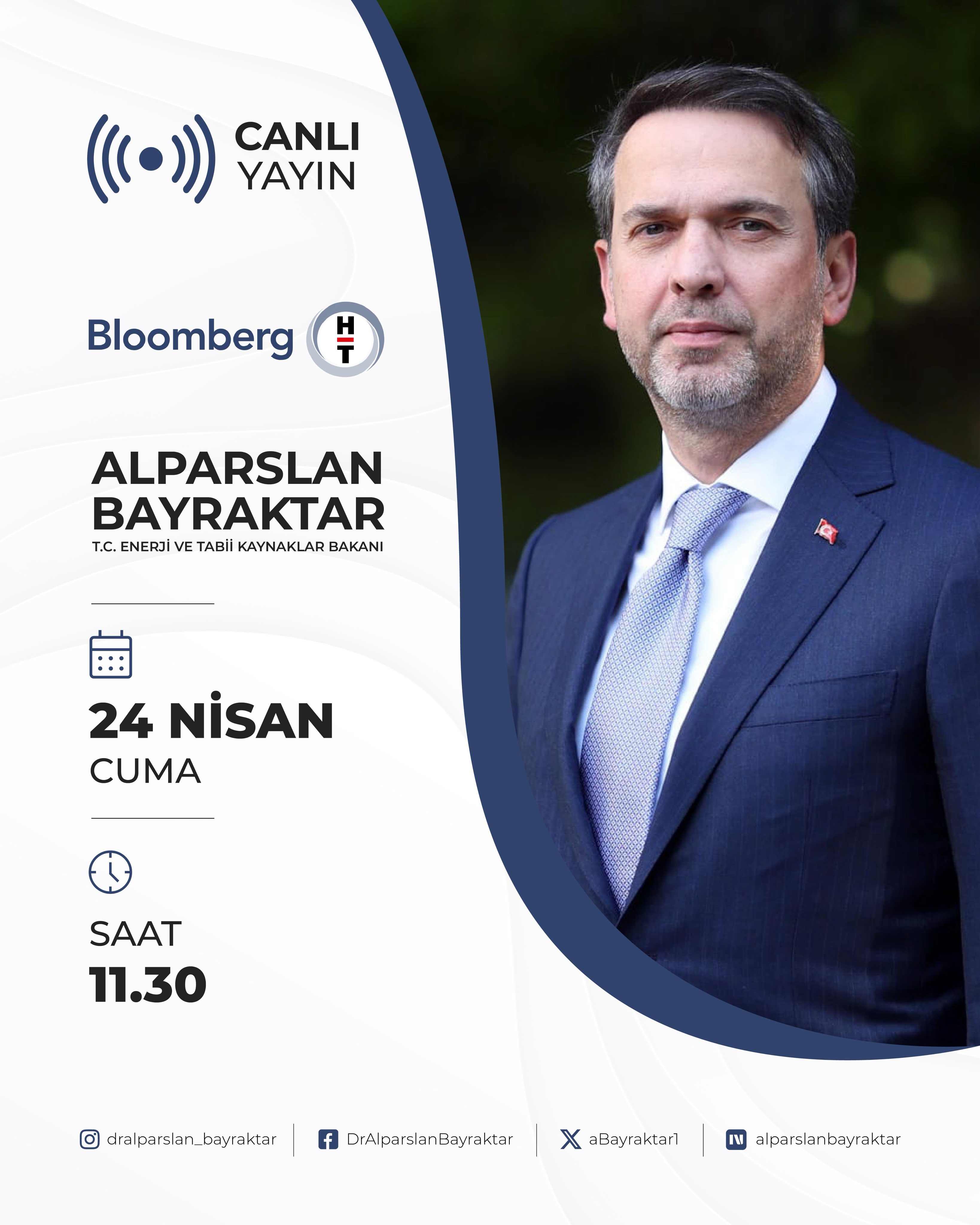 Bakan Bayraktar, Bloomberg HT'de canlı yayında olacak
