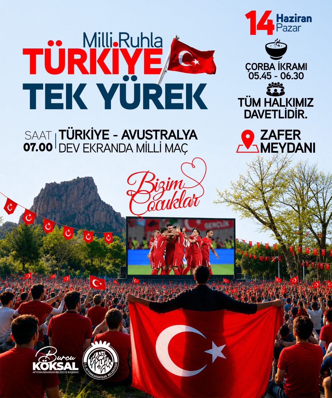 A Milli Takım Maçını Zafer Meydanı'nda İzleyin