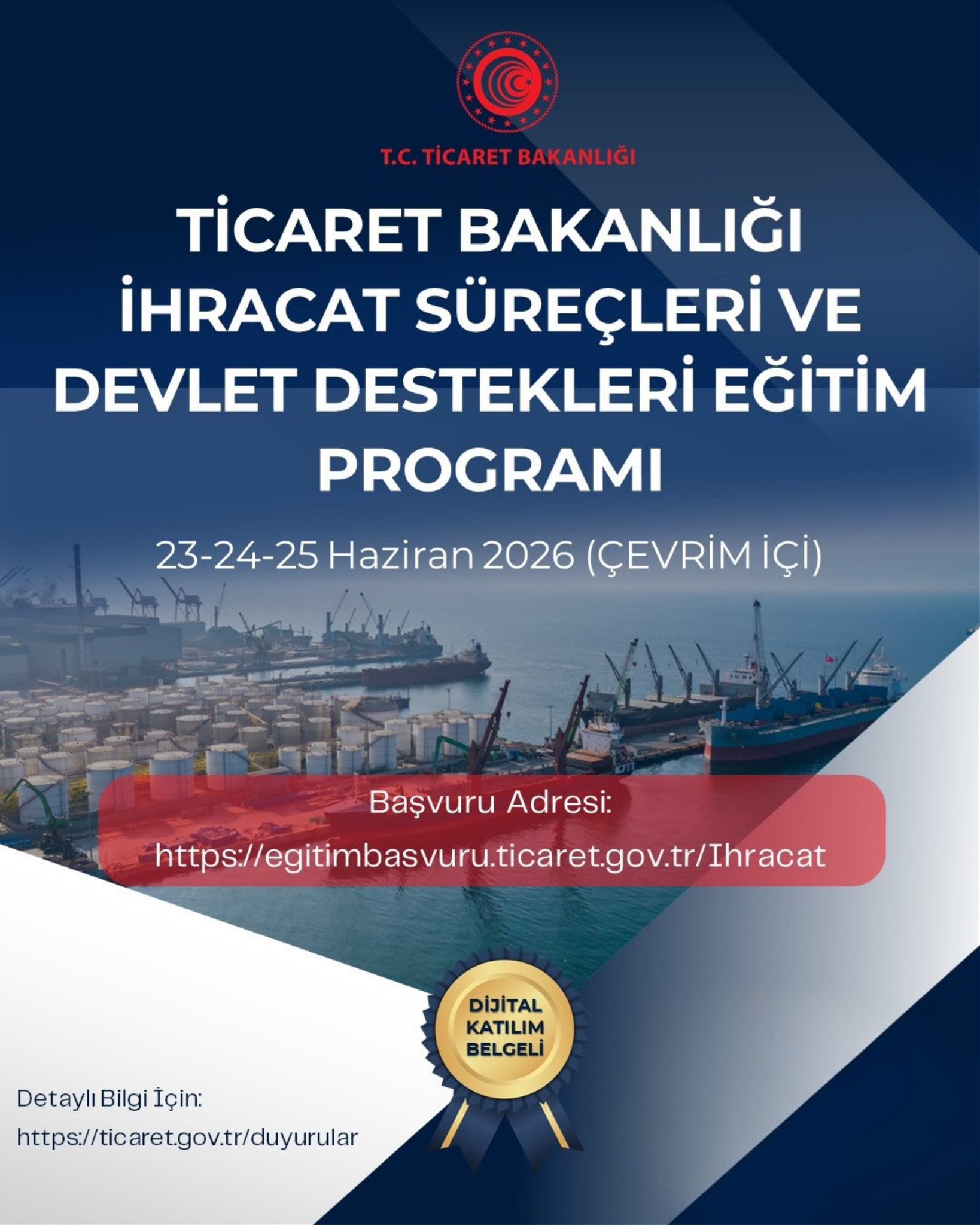 2026'da İhracat Süreçleri Eğitimi Çevrimiçi Düzenlenecek