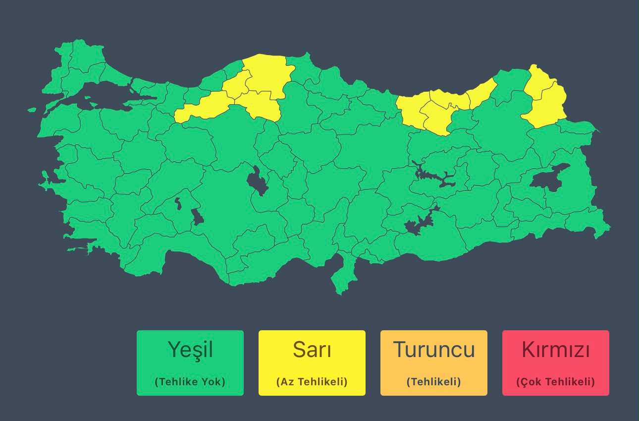 Yurtta aşırı yağış ve fırtına uyarısı