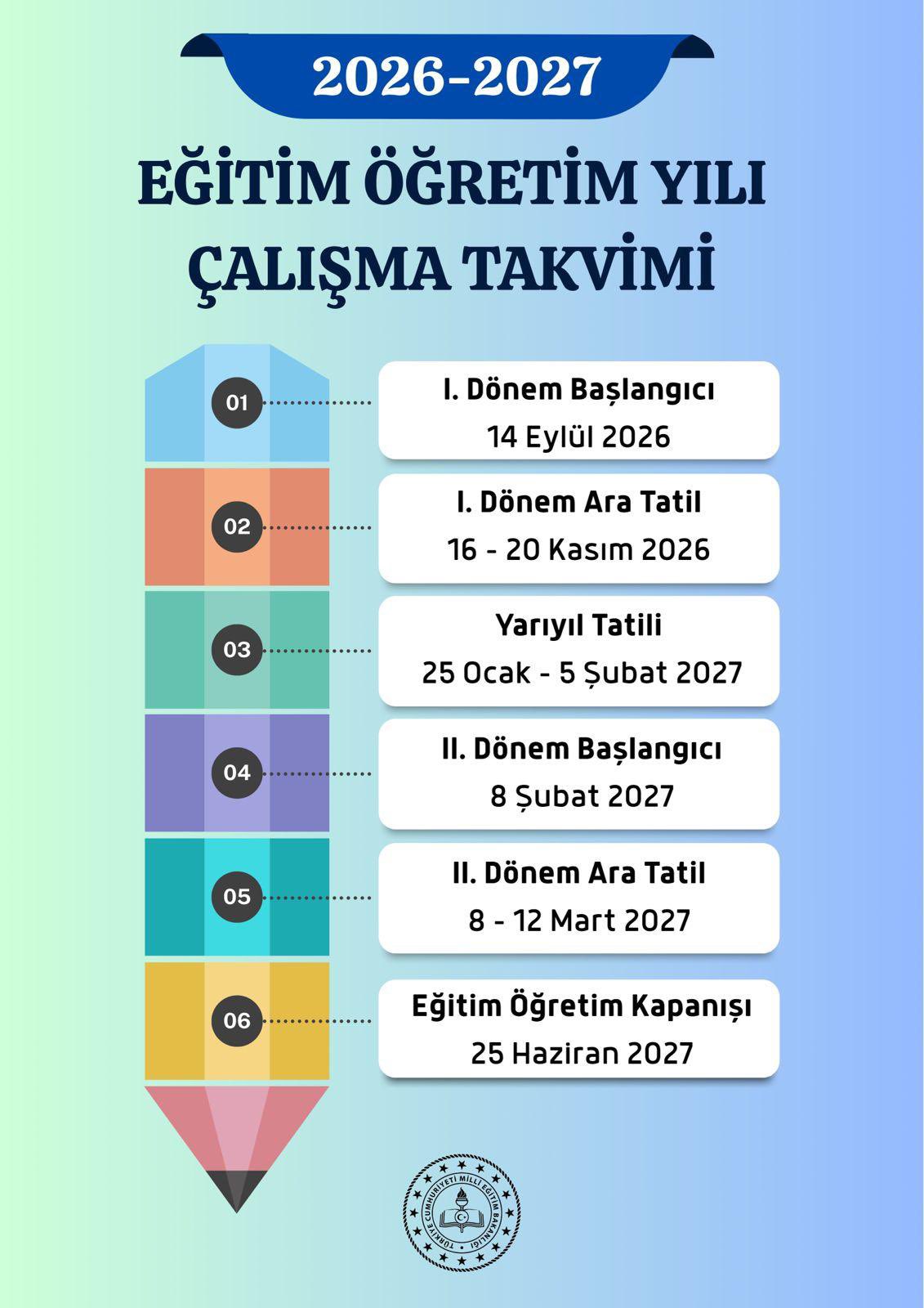 2026-2027 Akademik Yılı Çalışma Takvimi Yayınlandı